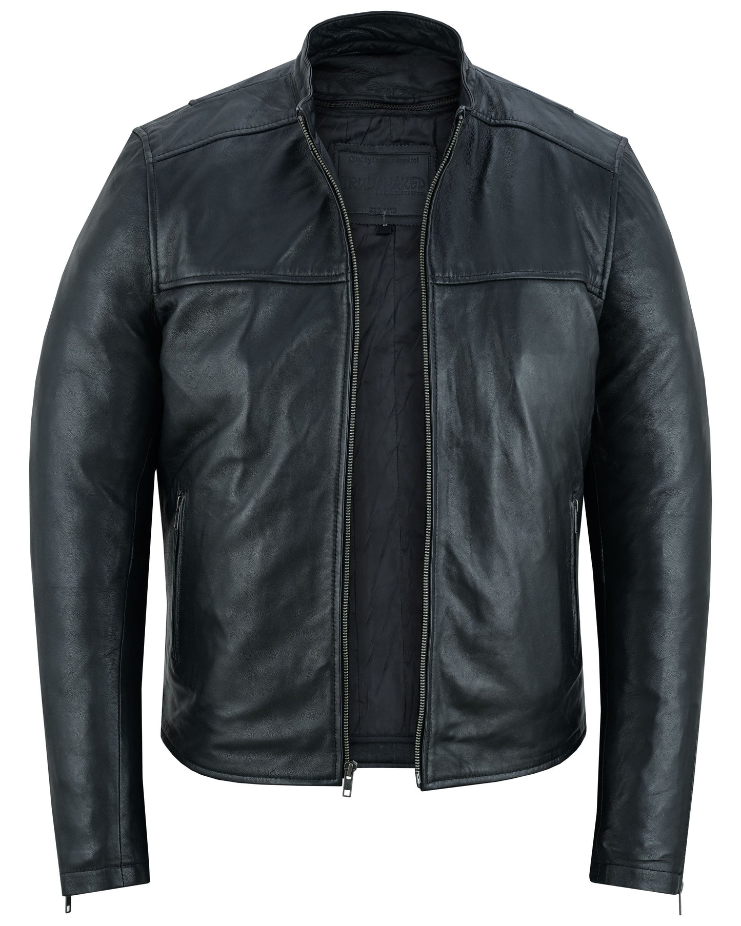 Wanton Men’s Fashion Lambskin Leather Jacket –Black