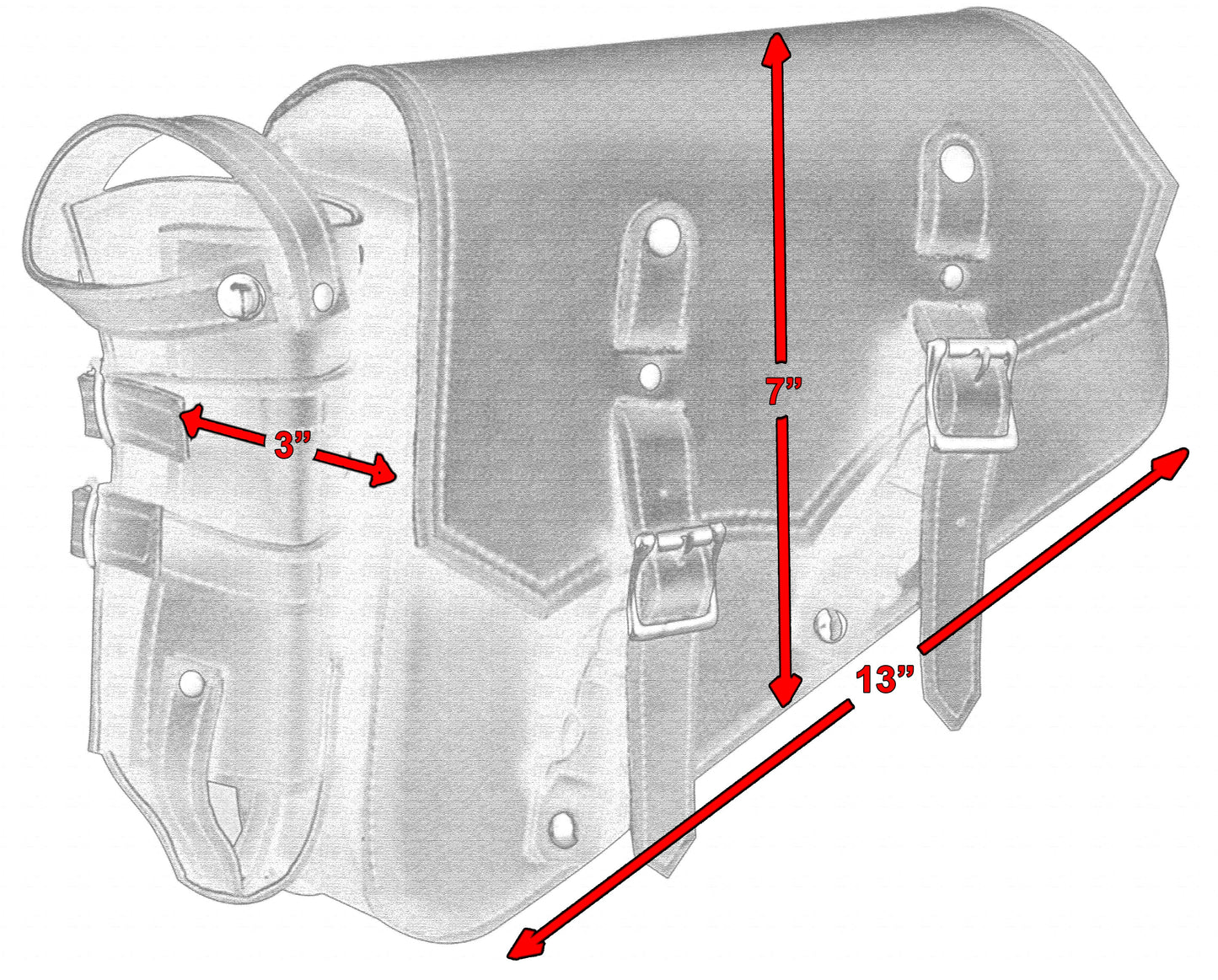 RC Left Side Synthetic Leather Swing Arm Bag w/Bottle Holder
