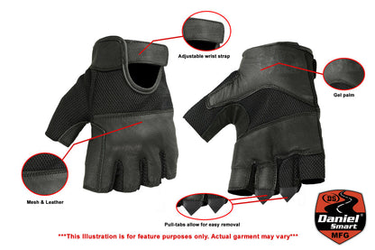 RC Leather/ Mesh Fingerless Glove