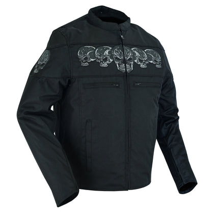 RC Men's Textile Scooter Style Jacket w/ Reflective Skulls
