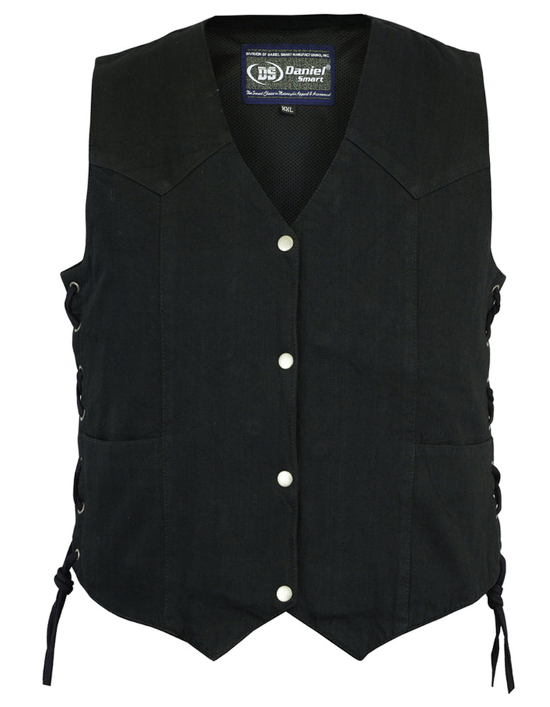DM Women's Denim Classic Side Lace Vest