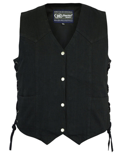 DM Women's Denim Classic Side Lace Vest