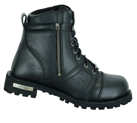 RC Men's 6'' Side Zipper Plain Toe Boot W/Perforation