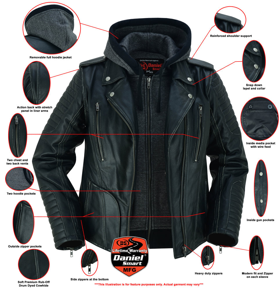 RC Women's M/C Jacket with Rub-Off Finish