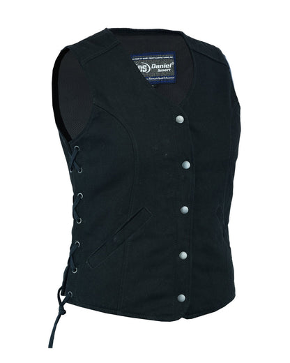 DM  Women's Denim Longer Body ¾ Vest - Side Laces