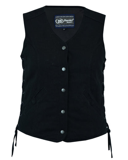 DM  Women's Denim Longer Body ¾ Vest - Side Laces