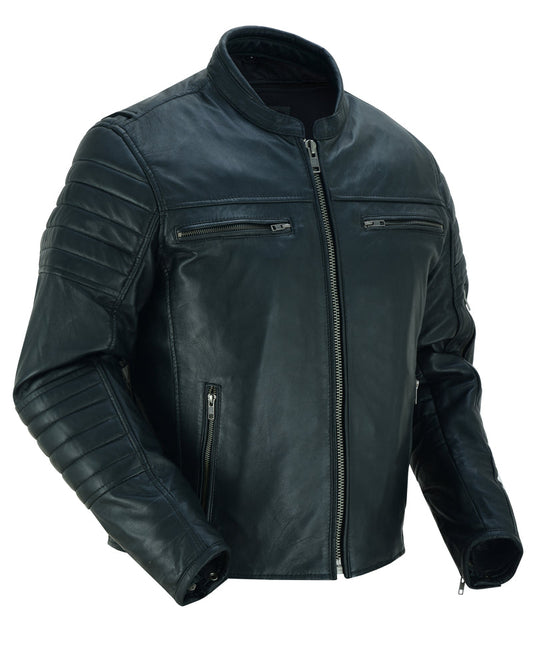 RC Men's Lightweight Drum Dyed Naked Lambskin Crossover Scooter - Black