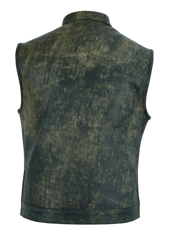 RC Men's Antique Brown Leather Motorcycle Vest