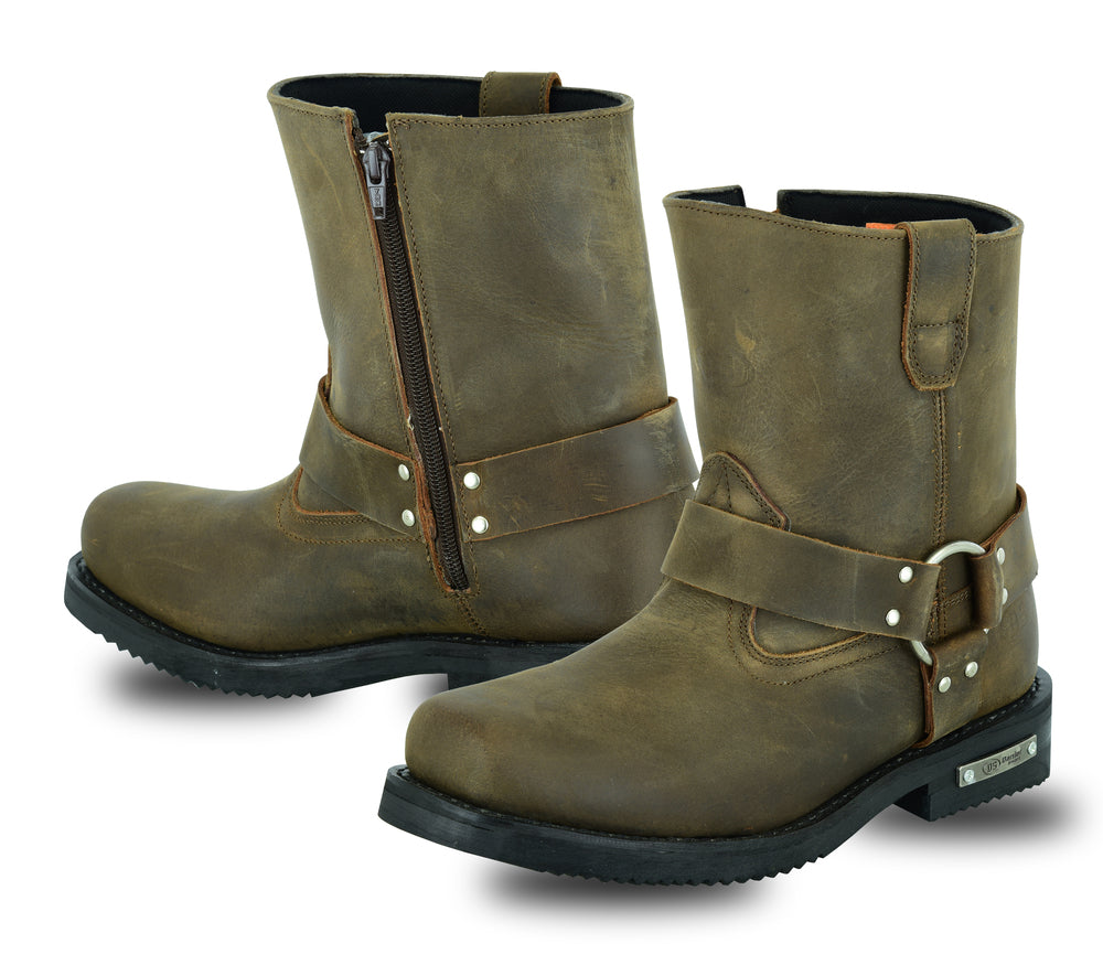 RC Men's Side Zipper Waterproof Boots- Brown