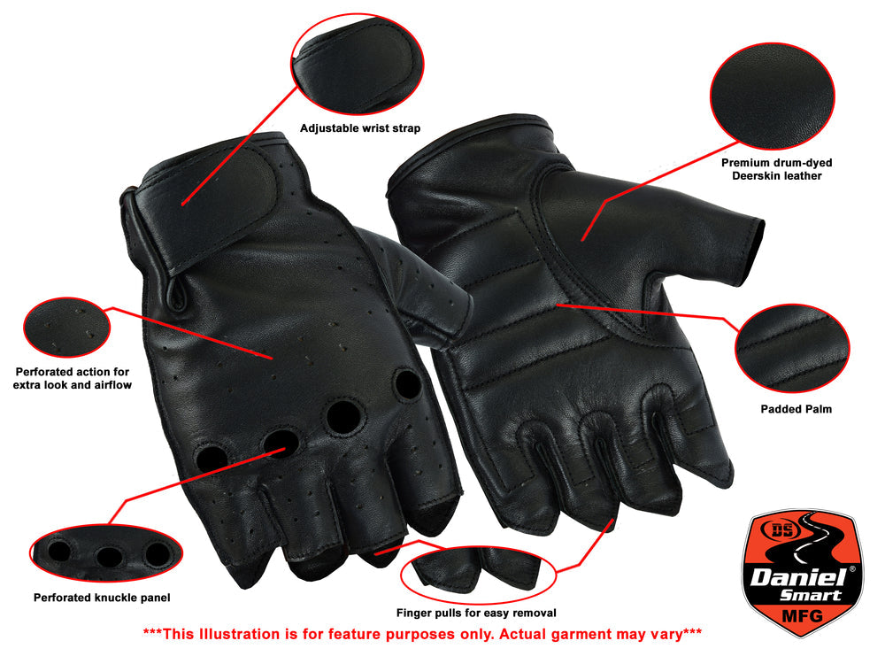 RC Men's Advance Deer Skin Fingerless Gloves