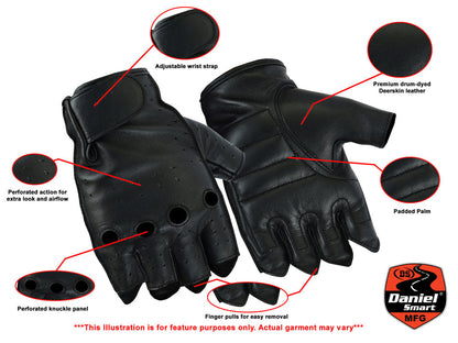 RC Men's Advance Deer Skin Fingerless Gloves