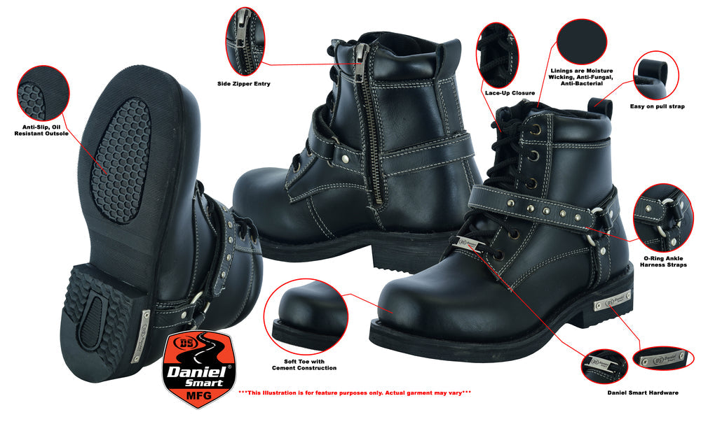 RC Women's Boots with Side Zipper and Single Strap