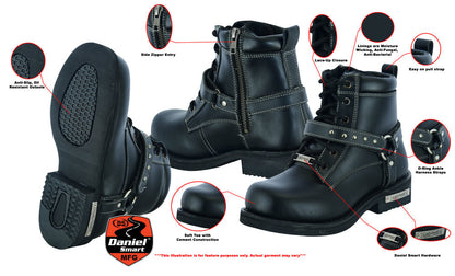 RC Women's Boots with Side Zipper and Single Strap