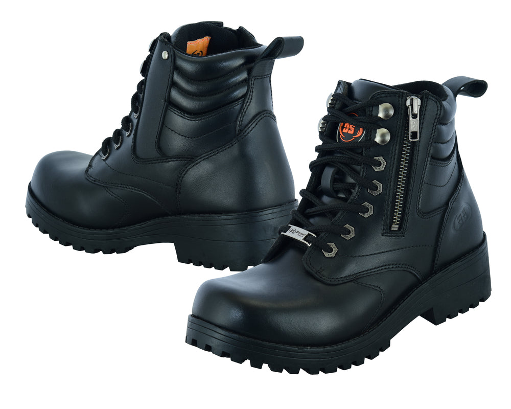 RC Women's Side Zipper Plain Toe Boots