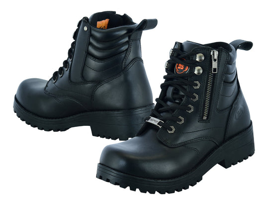 RC Women's Side Zipper Plain Toe Boots