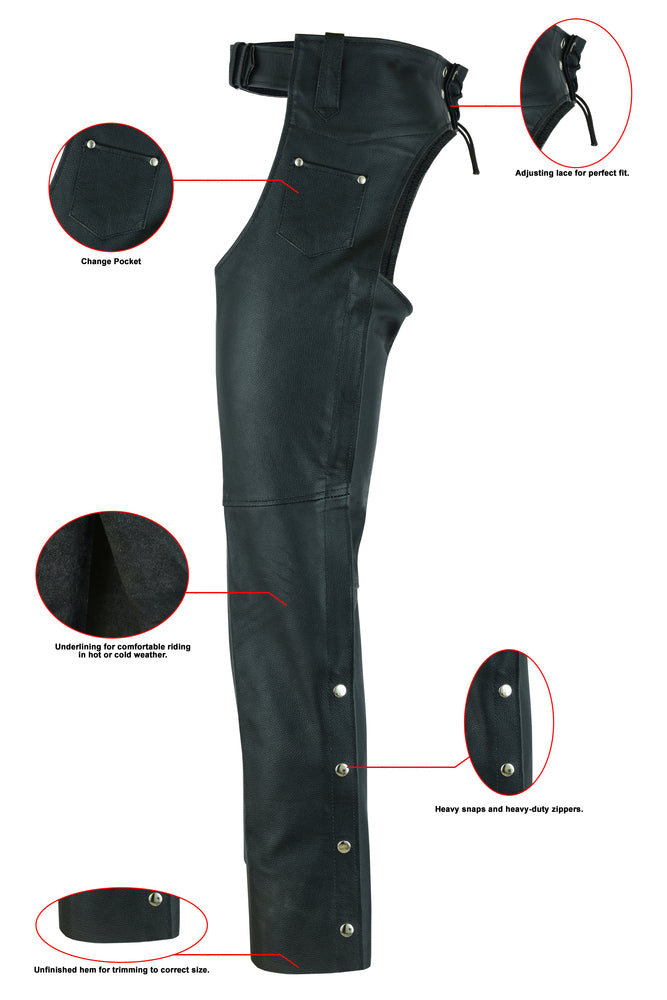 RC Unisex Basic Coin Pocket Leather Chaps