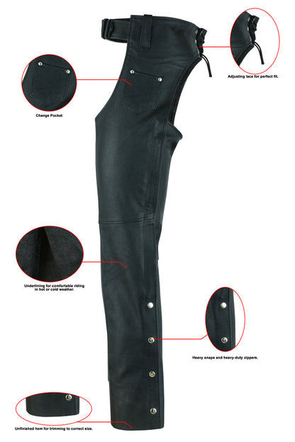 RC Unisex Basic Coin Pocket Leather Chaps