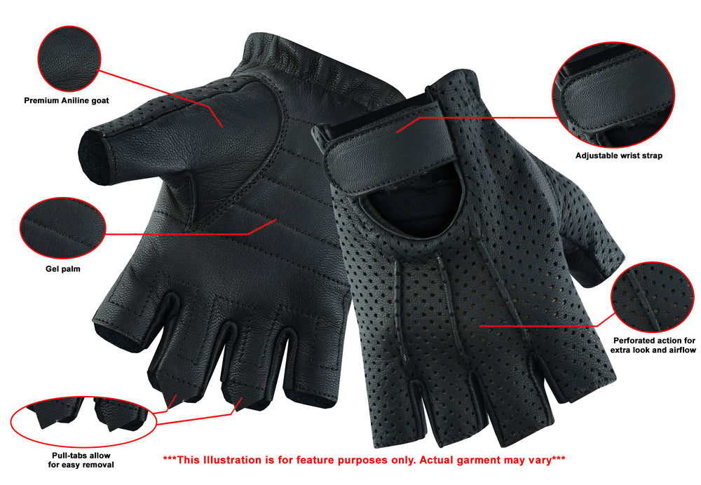 RC Women's Tough Perforated Fingerless Glove