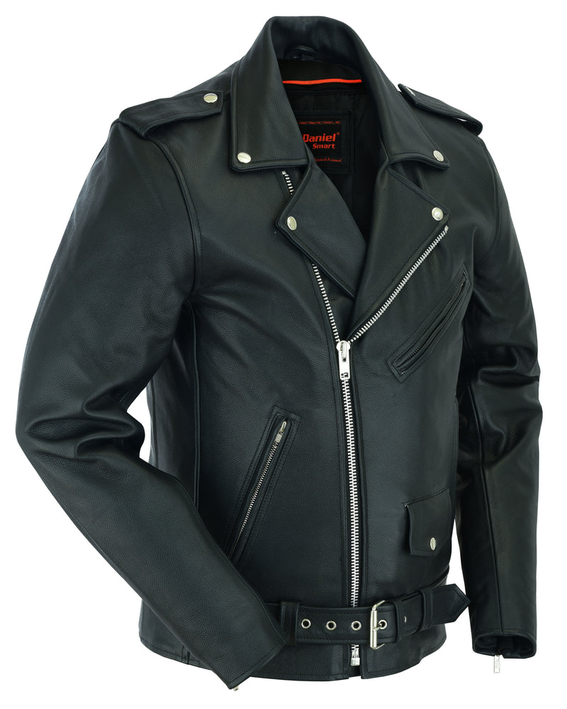 RC Men's Classic Plain Side Police Style M/C Jacket - TALL