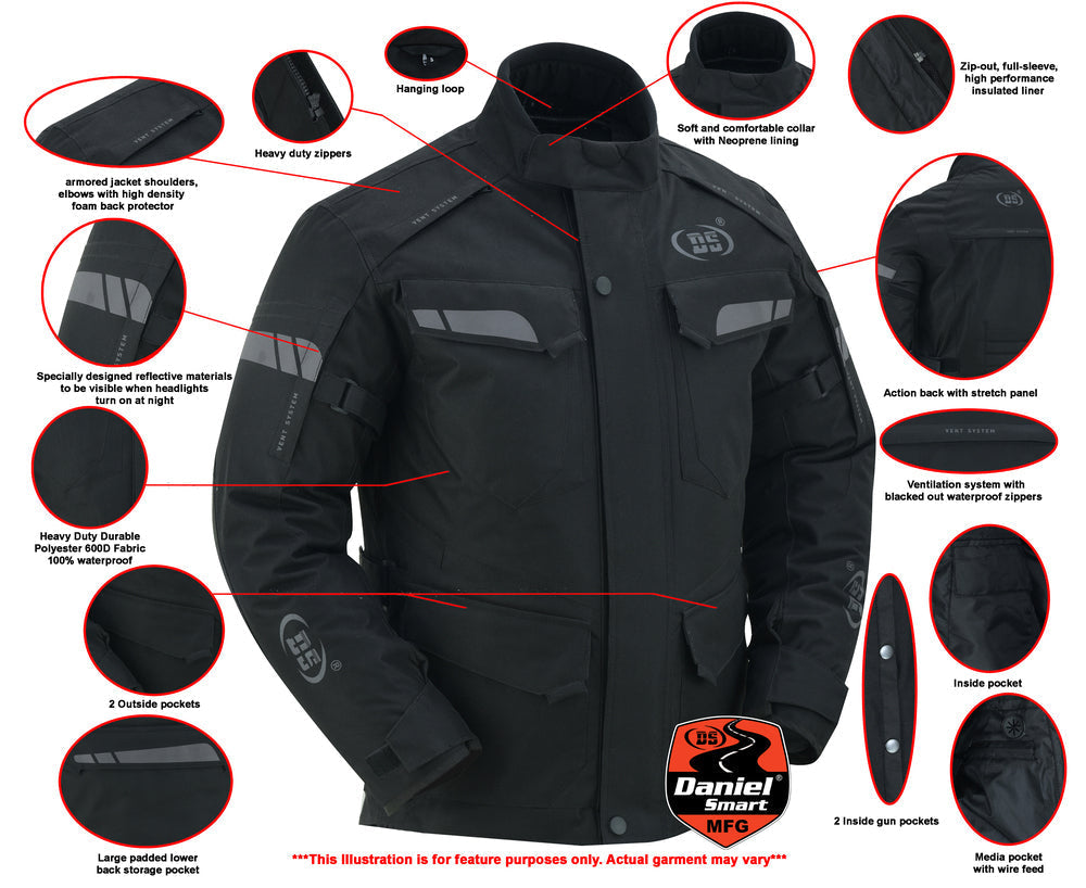RC Heavy Duty Polyester Textile Mens motorcycle Jacket