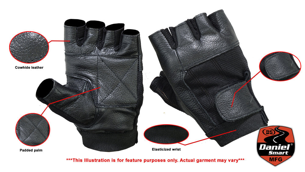 RC Leather / Mesh Fingerless Glove