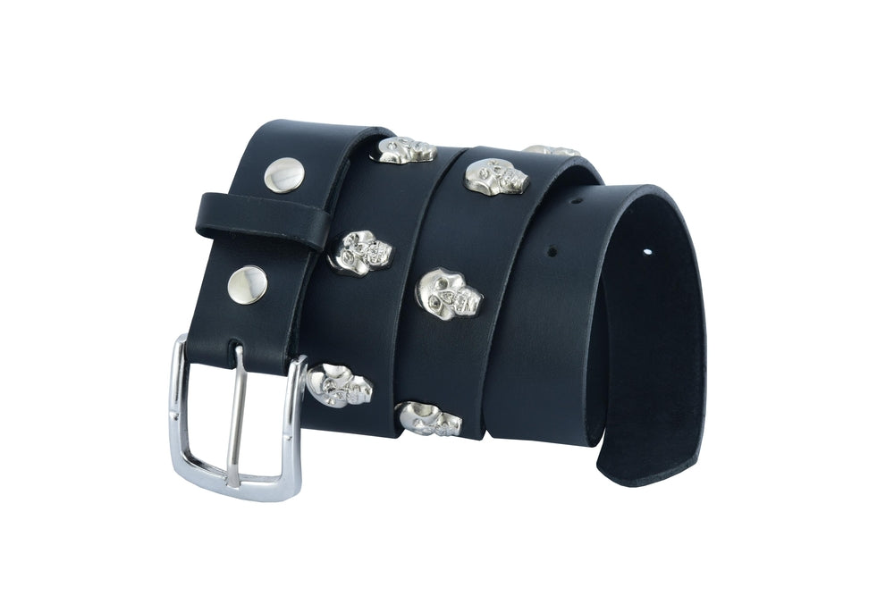 BLT2017 Skull HeaRC Black Genuine Leather Belt