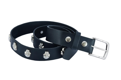 BLT2017 Skull HeaRC Black Genuine Leather Belt