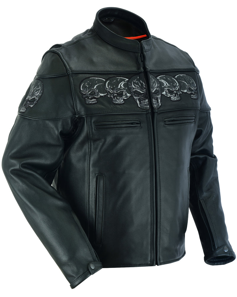 RC Men’s Black Reflective Skulls Scooter Jacket