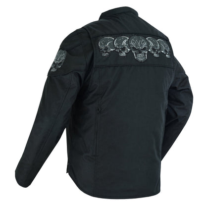 RC Men's Textile Scooter Style Jacket w/ Reflective Skulls