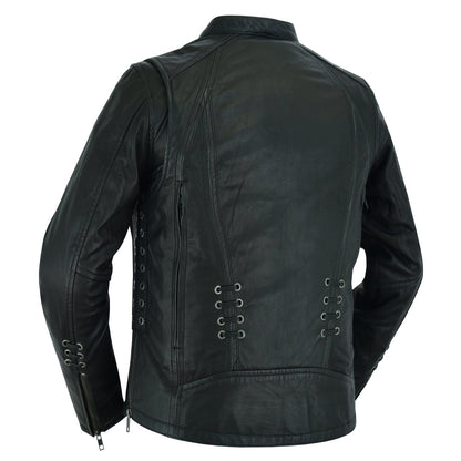 RC Women's Stylish Jacket with Grommet and Lacing Accents