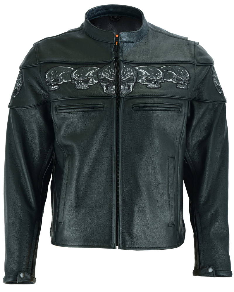 RC Men’s Black Reflective Skulls Scooter Jacket