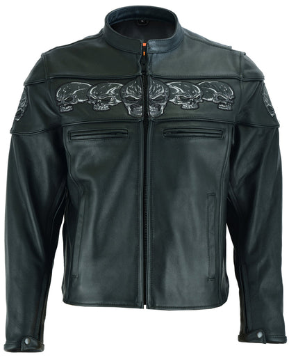 RC Men’s Black Reflective Skulls Scooter Jacket
