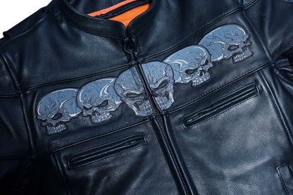 RC Men’s Black Reflective Skulls Scooter Jacket