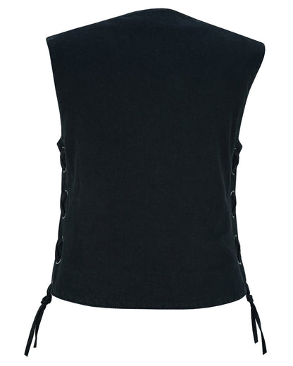 DM Women's 6 Pocket Denim Utility Vest - Black