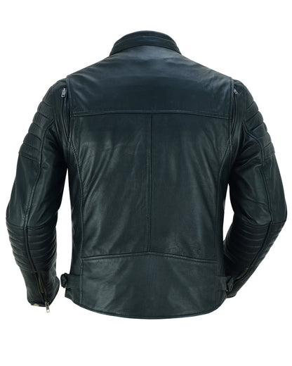 RC Men's Lightweight Drum Dyed Naked Lambskin Crossover Scooter - Black