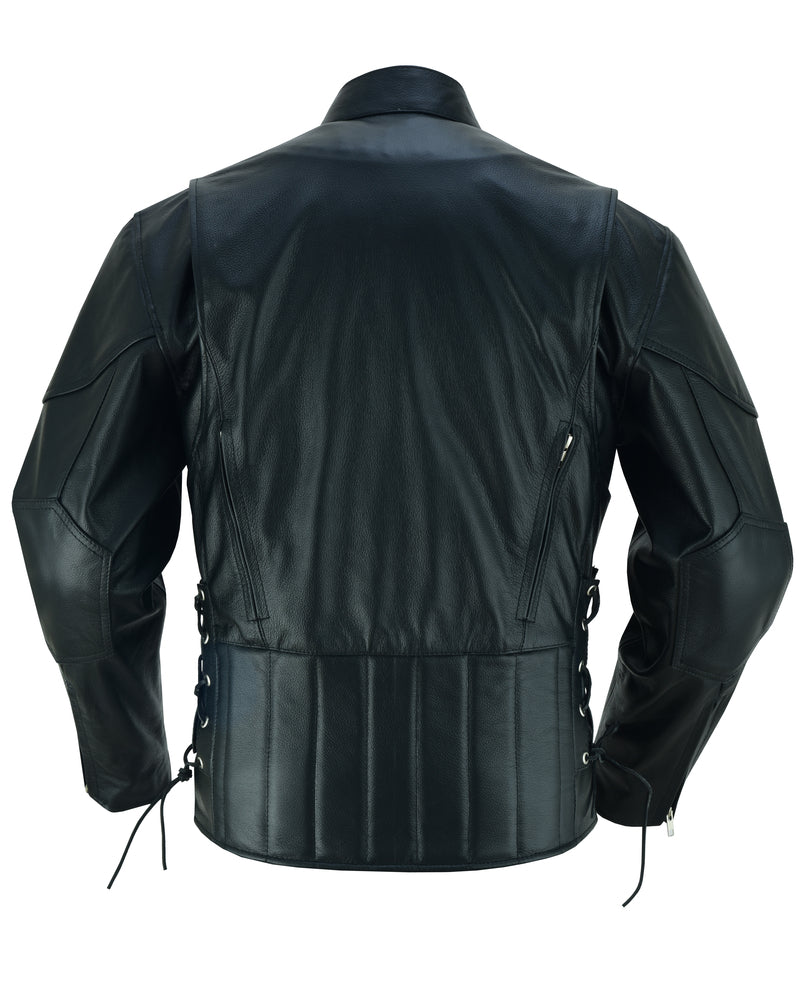 AM Knucklehead Premium Black Men’s Leather Motorcycle Jacket