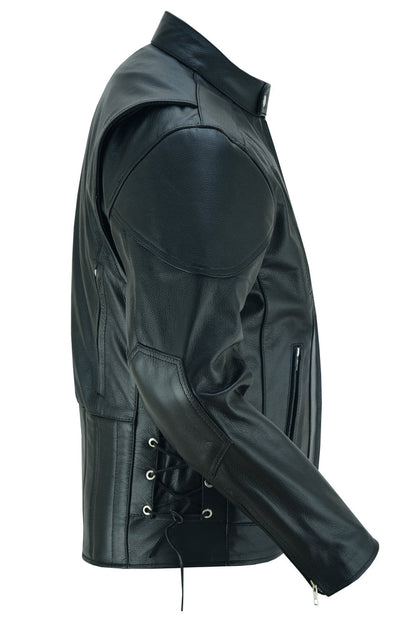 AM Knucklehead Premium Black Men’s Leather Motorcycle Jacket