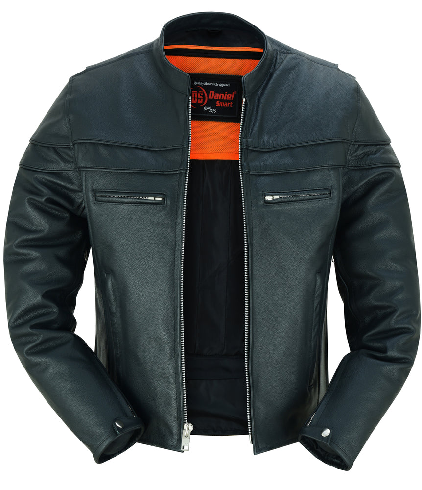 RC Full Hand Black Leather Motorcycle Jacket