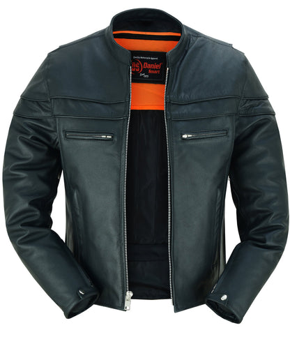 RC Full Hand Black Leather Motorcycle Jacket