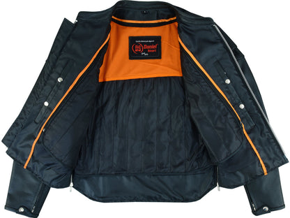 RC Full Hand Black Leather Motorcycle Jacket