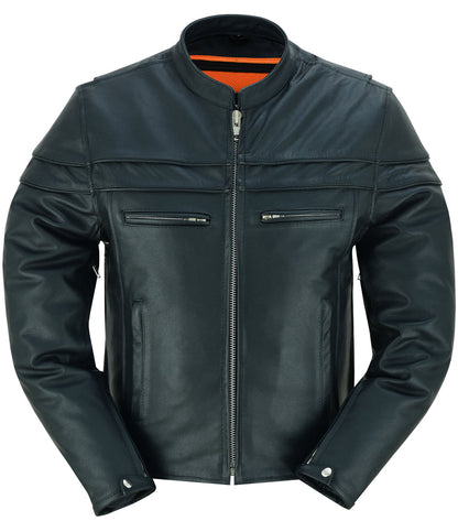 RC Full Hand Black Leather Motorcycle Jacket