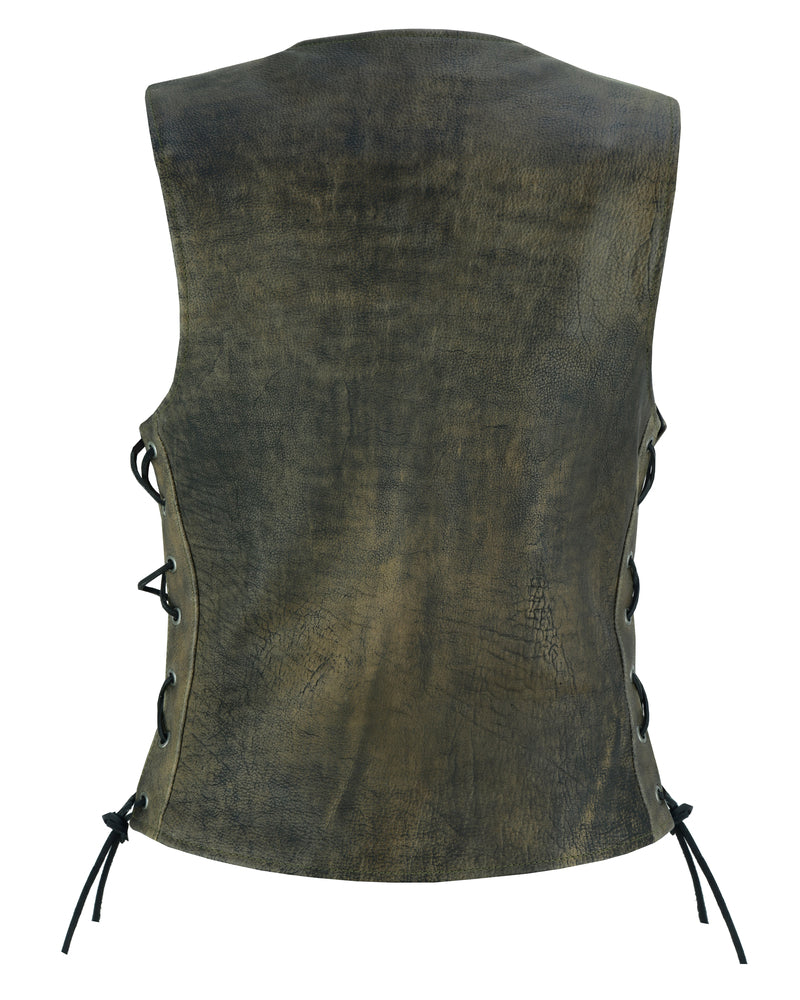 RC Women's Antique Brown Single Back Panel Concealed Carry Vest