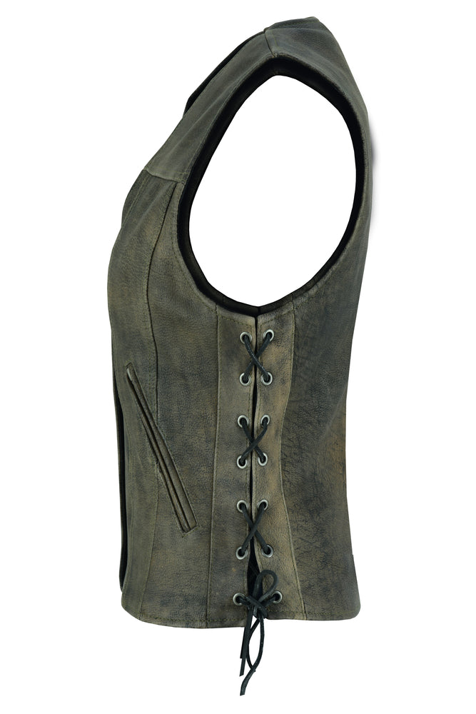 RC Women's Antique Brown Single Back Panel Concealed Carry Vest
