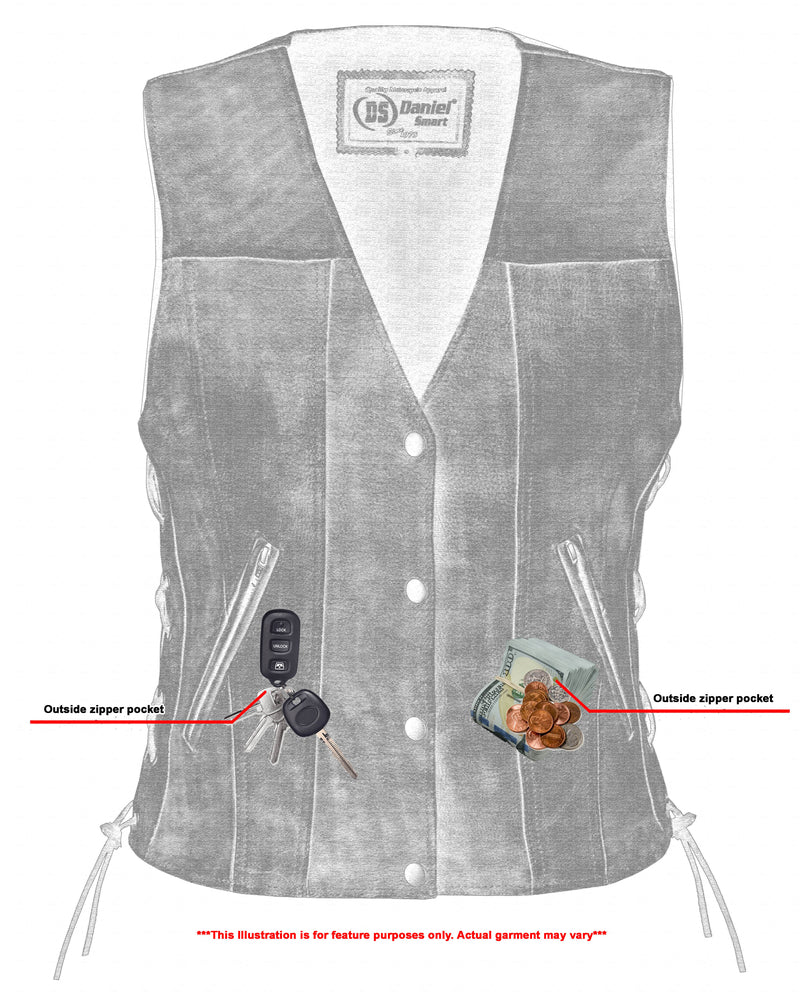 RC Women's Antique Brown Single Back Panel Concealed Carry Vest