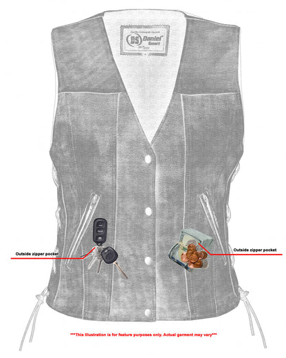 RC Women's Antique Brown Single Back Panel Concealed Carry Vest