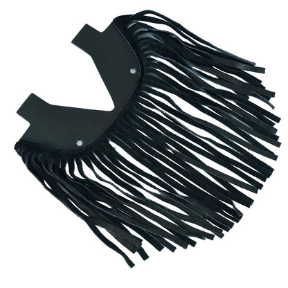 B1004 Black Leather Floor BoarRC with Fringe - Small