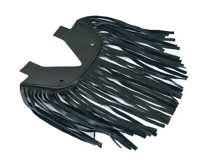 B1004 Black Leather Floor BoarRC with Fringe - Small