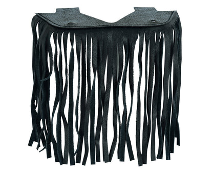 B1004 Black Leather Floor BoarRC with Fringe - Small