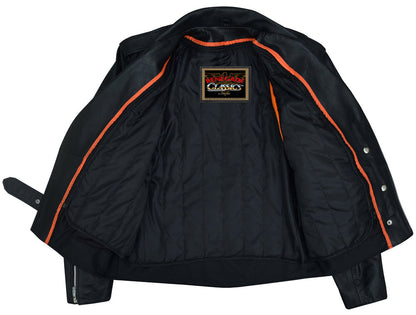 Freedom Rider Black Men’s Leather Jacket – Eagle Embossed