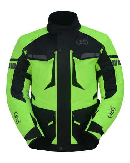 RC 4-Season Hi-Vis Mens Textile Motorycyle Jacket  Waterproof & Ventilated